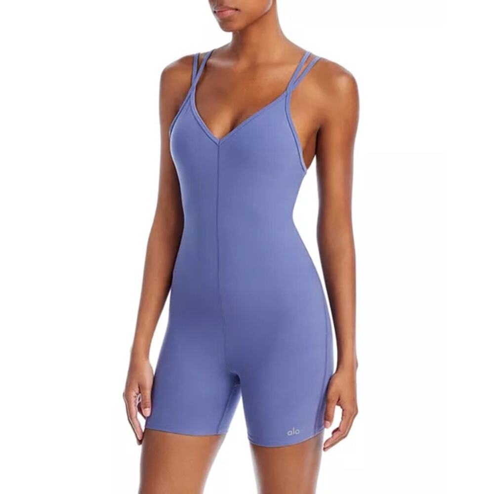 Alo Yoga Alosoft Suns Out Onesie Infinity Blue Size XS Limited Edition Romper